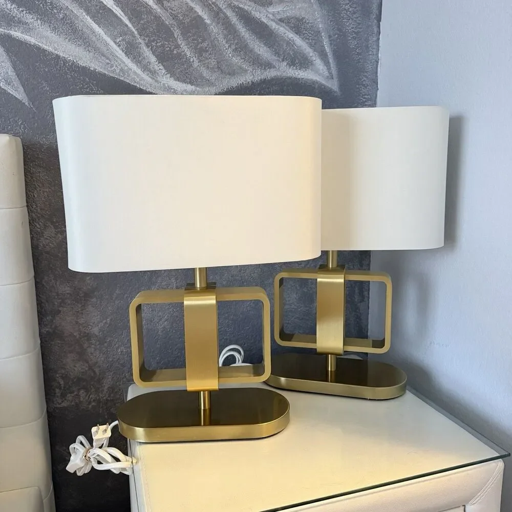 Ikea UPPVIND Table lamp, brass plated/white 19 